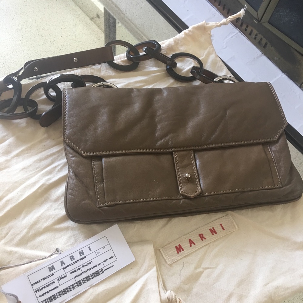 Authentic Marni shoulder bag, lambskin leather